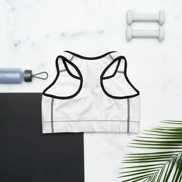 Plain White women's Sports Bra (Customizable)